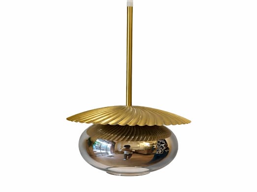HDC Premium Black Smokey & Golden Pendant Light for Bedroom, Living Room