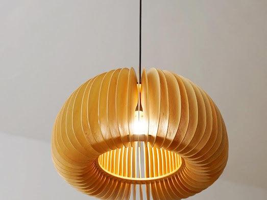 HDC 5 Lights Premium Wooden Dome Pendant Light for Dining & Living Spaces