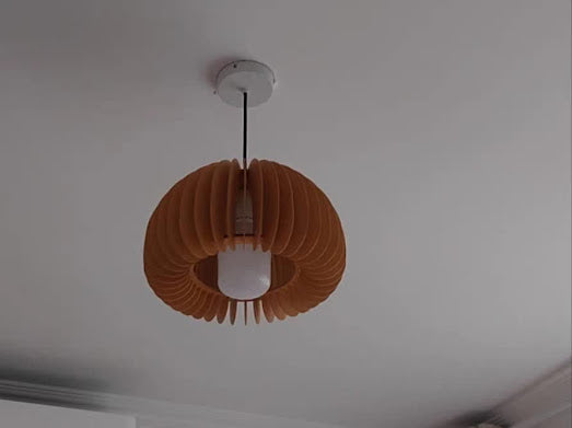 HDC 5 Lights Premium Wooden Dome Pendant Light for Dining & Living Spaces