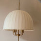 HDC Premium Cream/Golden Fabric Dome Pendant Light for Bedroom