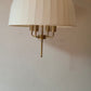 HDC Premium Cream/Golden Fabric Dome Pendant Light for Bedroom
