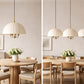 HDC Premium Cream/Golden Fabric Dome Pendant Light for Bedroom