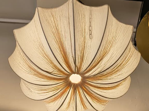 HDC Luxury Cream & White Fabric Pendant Light with Soft Ambient Glow for Dining & Living Spaces