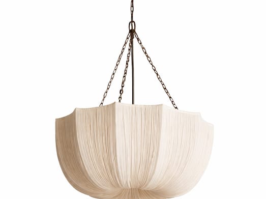 HDC Luxury Cream & White Fabric Pendant Light with Soft Ambient Glow for Dining & Living Spaces