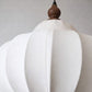 HDC Modern Cream & Walnut Fabric Pendant Hanging Light with Wooden Accent for Living Room, Bedroom