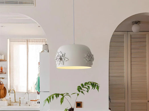HDC Premium Luxury Floral Crystal Drum Pendant Light for Living Room, Dining & Bedroom