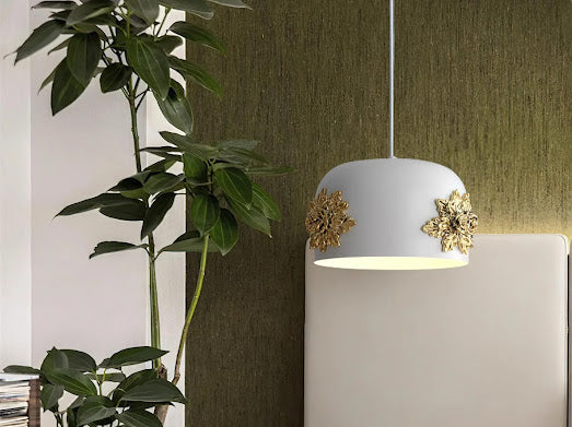HDC Premium Luxury Floral Crystal Drum Pendant Light for Living Room, Dining & Bedroom