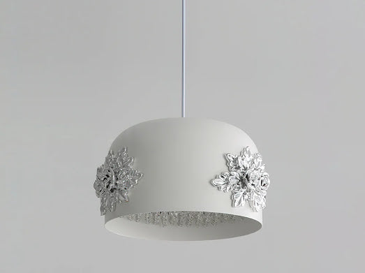 HDC Premium Luxury Floral Crystal Drum Pendant Light for Living Room, Dining & Bedroom