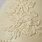 HDC White/Beige 2 Light Modern Floral Embossed Resin Pendant Light for Living Room