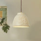 HDC White/Beige 1 Light Modern Floral Embossed Resin Pendant Light for Living Room