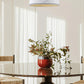 HDC White/Beige 1 Light Modern Floral Embossed Resin Pendant Light for Living Room