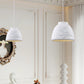 HDC White/Beige 1 Light Modern Floral Embossed Resin Pendant Light for Living Room