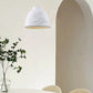 HDC White/Beige 1 Light Modern Floral Embossed Resin Pendant Light for Living Room