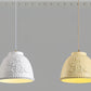 HDC White/Beige 2 Light Modern Floral Embossed Resin Pendant Light for Living Room