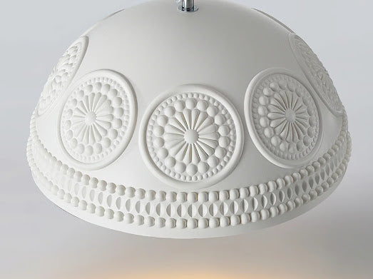 HDC Modern White/Beige 1 Light Resin Dome Pendant Light for Bedroom, Living Room