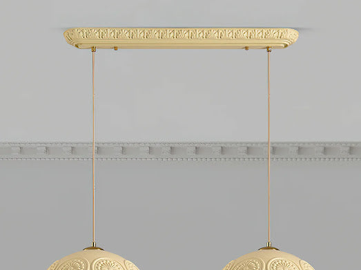 HDC Modern White/Beige 2 Light Resin Dome Pendant Light for Bedroom, Living Room