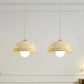 HDC Modern White/Beige 2 Light Resin Dome Pendant Light for Bedroom, Living Room