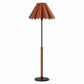 HDC Modern Maroon Metal Floor Lamp with Pleated Shade