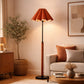 HDC Modern Maroon Metal Floor Lamp with Pleated Shade