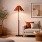 HDC Modern Maroon Metal Floor Lamp with Pleated Shade