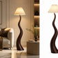 HDC Modern Resin Floor Lamp with Fabric Shade for Bedroom, Living Room