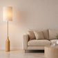 HDC Modern Wooden Fabric Floor Lamp for Living Room & Bedroom