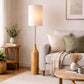 HDC Modern Wooden Fabric Floor Lamp for Living Room & Bedroom