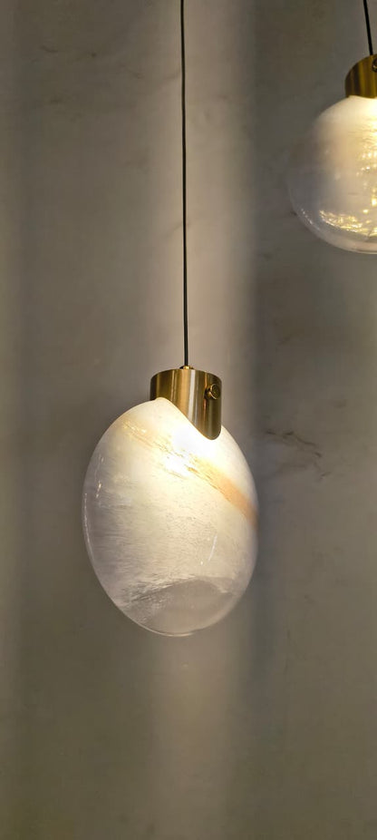 HDC Modern Gold Glass Cluster Pendant Light for Bedroom, Living Room