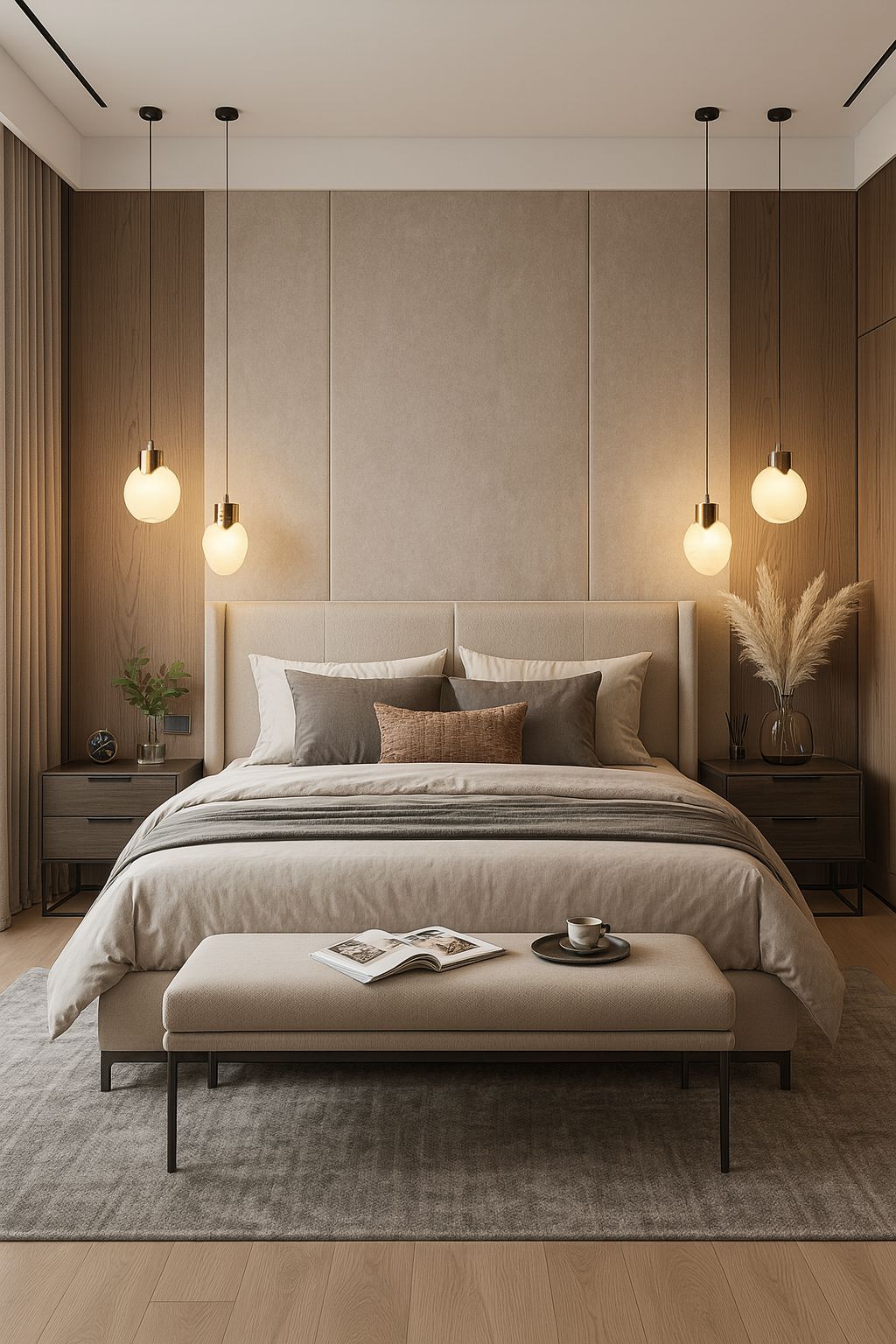 HDC Modern Gold Glass Cluster Pendant Light for Bedroom, Living Room