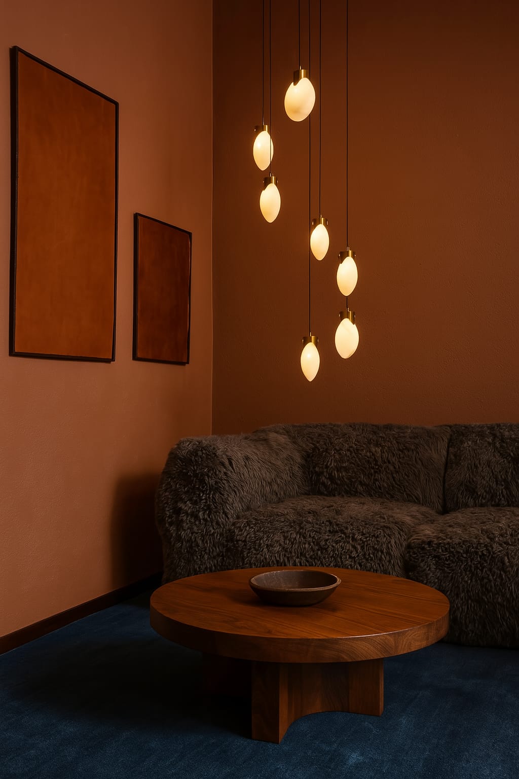 HDC Modern Gold Glass Cluster Pendant Light for Bedroom, Living Room