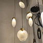 HDC Modern Gold Glass Cluster Pendant Light for Bedroom, Living Room