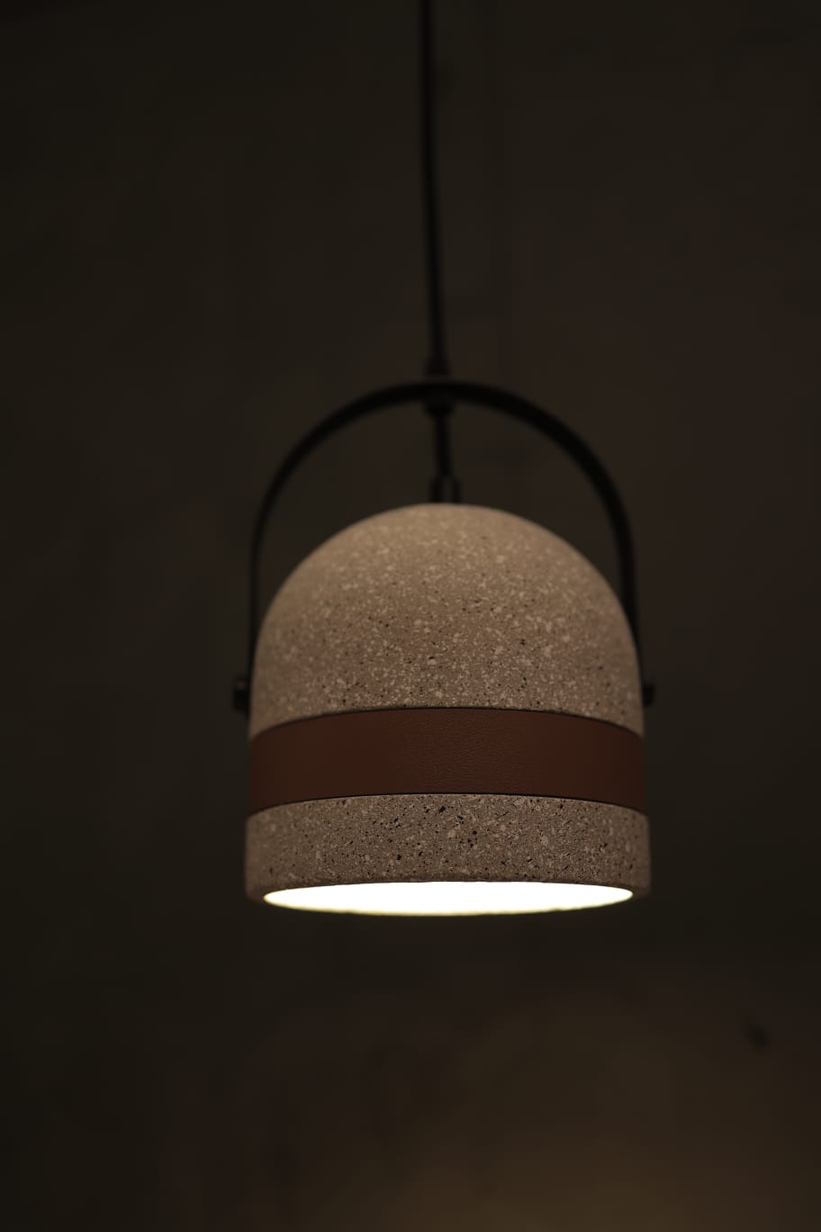 HDC Modern Terrazzo Leather Pendant Light for Bedroom, Dining & Café Interiors