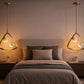 HDC Modern Round/Square/Triangle Travertine Brass LED Pendant Light for Bedroom, Living Room