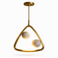 HDC Modern Round/Square/Triangle Travertine Brass LED Pendant Light for Bedroom, Living Room