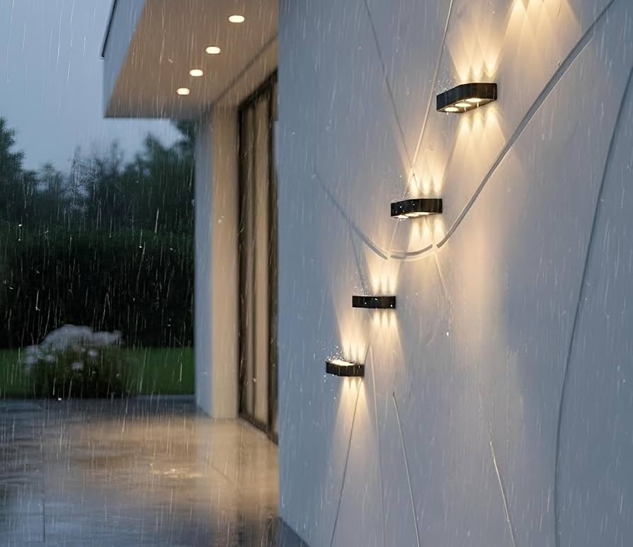 HDC Modern Black Triple Beam LED Outdoor Wall Light