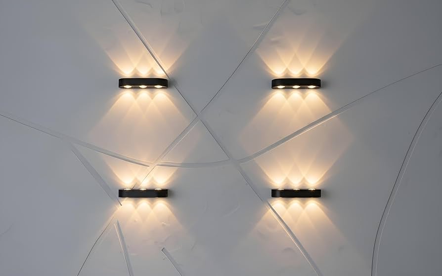 HDC Modern Black Triple Beam LED Outdoor Wall Light