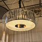 HDC Modern 500mm Crystal Drum Chandelier in Chrome & Smokey Finish