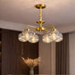 HDC Luxury Gold & Smokey Glass 6-Light Chandelier for Bedroom, Living Room