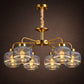 HDC Luxury Gold & Smokey Glass 6-Light Chandelier for Bedroom, Living Room