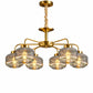 HDC Luxury Gold & Smokey Glass 6-Light Chandelier for Bedroom, Living Room