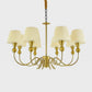 HDC Modern Golden Fabric Shade Chandelier for Bedroom, Living Room