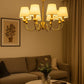 HDC Modern Golden Fabric Shade Chandelier for Bedroom, Living Room