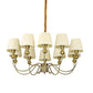 HDC Modern Golden Fabric Shade Chandelier for Bedroom, Living Room
