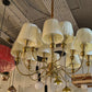 HDC Modern Golden Fabric Shade Chandelier for Bedroom, Living Room