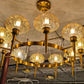 HDC 6 Lights Modern Amber Glass Ring Chandelier for Bedroom, Living Room