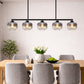 HDC 5 Lights Smokey Glass Linear Chandelier for Bedroom, Living Room