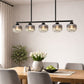 HDC 5 Lights Smokey Glass Linear Chandelier for Bedroom, Living Room