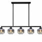 HDC 5 Lights Smokey Glass Linear Chandelier for Bedroom, Living Room