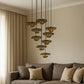 HDC 9 Lights Modern Gold Multi-Tier Cluster Chandelier for Duplex Hall, Staircase