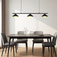 HDC 1200mm Modern Black 3-Light Linear Metal Chandelier for Dining Area, Kitchen Island